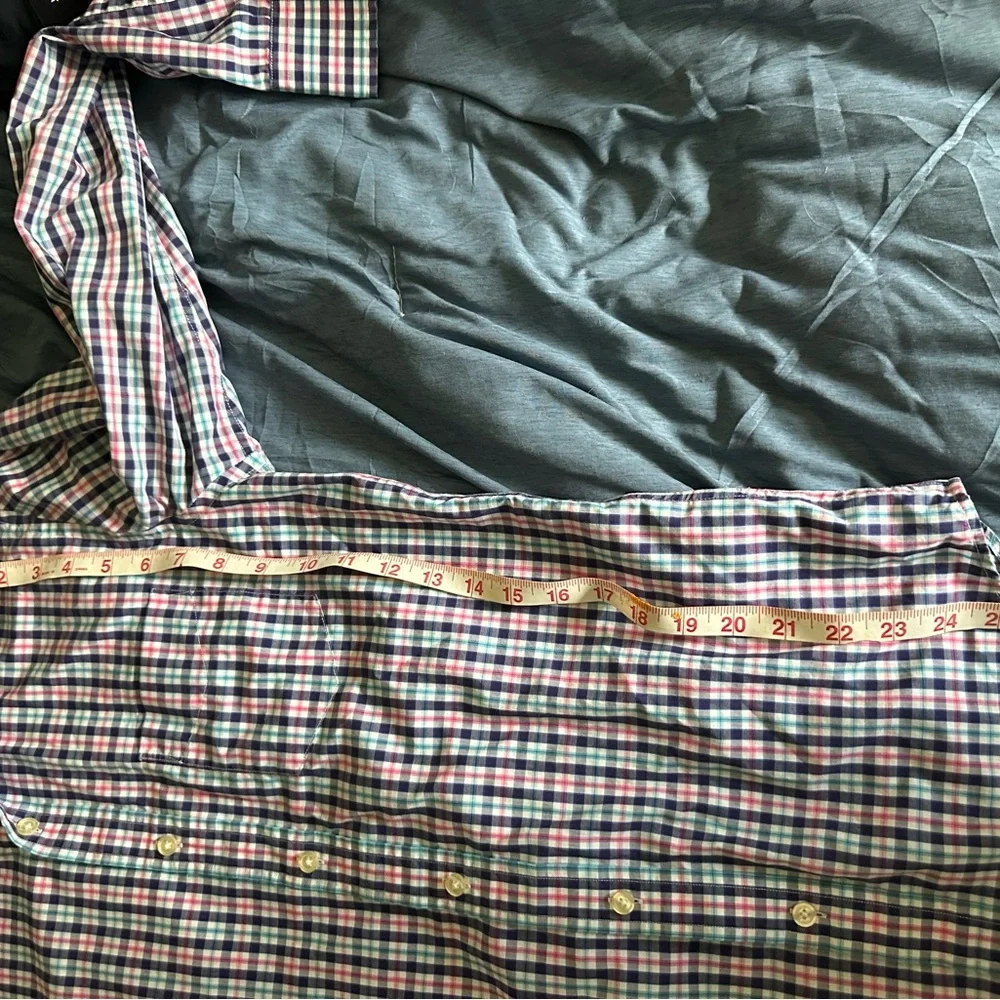 Banana Republic Tailored Slim Button-Down Shirt 14.5 | Plaid Check Non-Iron
